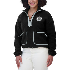 Las Vegas Raiders WEAR by Erin Andrews Women's Polar Fleece Half-Zip Jacket Black | NFL