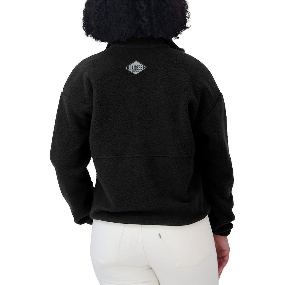 Las Vegas Raiders WEAR by Erin Andrews Women's Polar Fleece Half-Zip Jacket Black | NFL