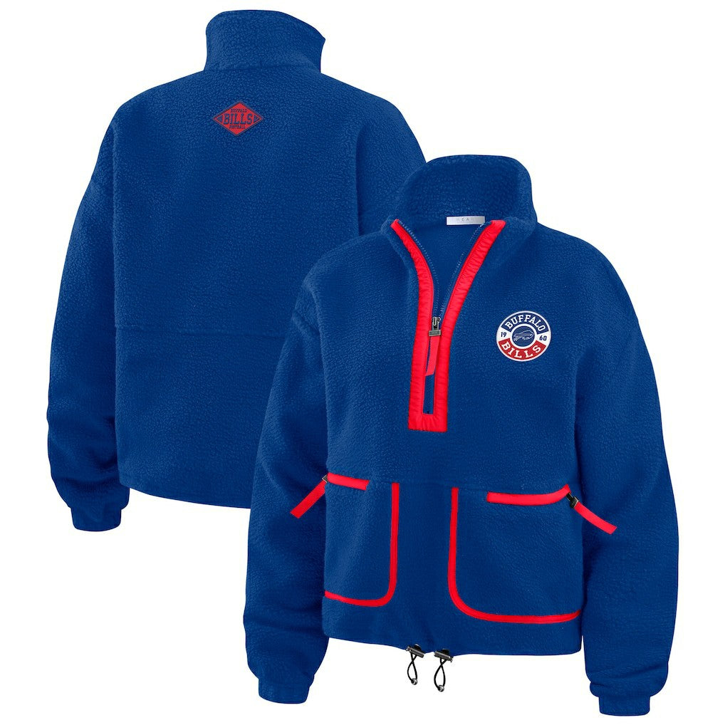Buffalo Bills WEAR by Erin Andrews Women's Polar Fleece Half-Zip Jacket Royal | NFL