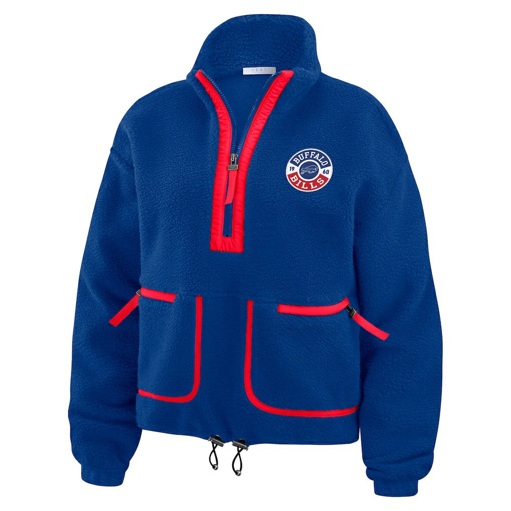 Buffalo Bills WEAR by Erin Andrews Women's Polar Fleece Half-Zip Jacket Royal | NFL