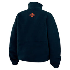 Chicago Bears WEAR by Erin Andrews Women's Polar Fleece Half-Zip Jacket Navy | NFL