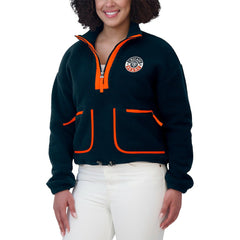 Chicago Bears WEAR by Erin Andrews Women's Polar Fleece Half-Zip Jacket Navy | NFL