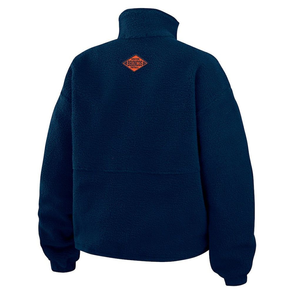 Denver Broncos WEAR by Erin Andrews Women's Polar Fleece Half-Zip Jacket Navy | NFL