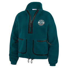Philadelphia Eagles WEAR by Erin Andrews Women's Polar Fleece Half-Zip Jacket Midnight Green | NFL