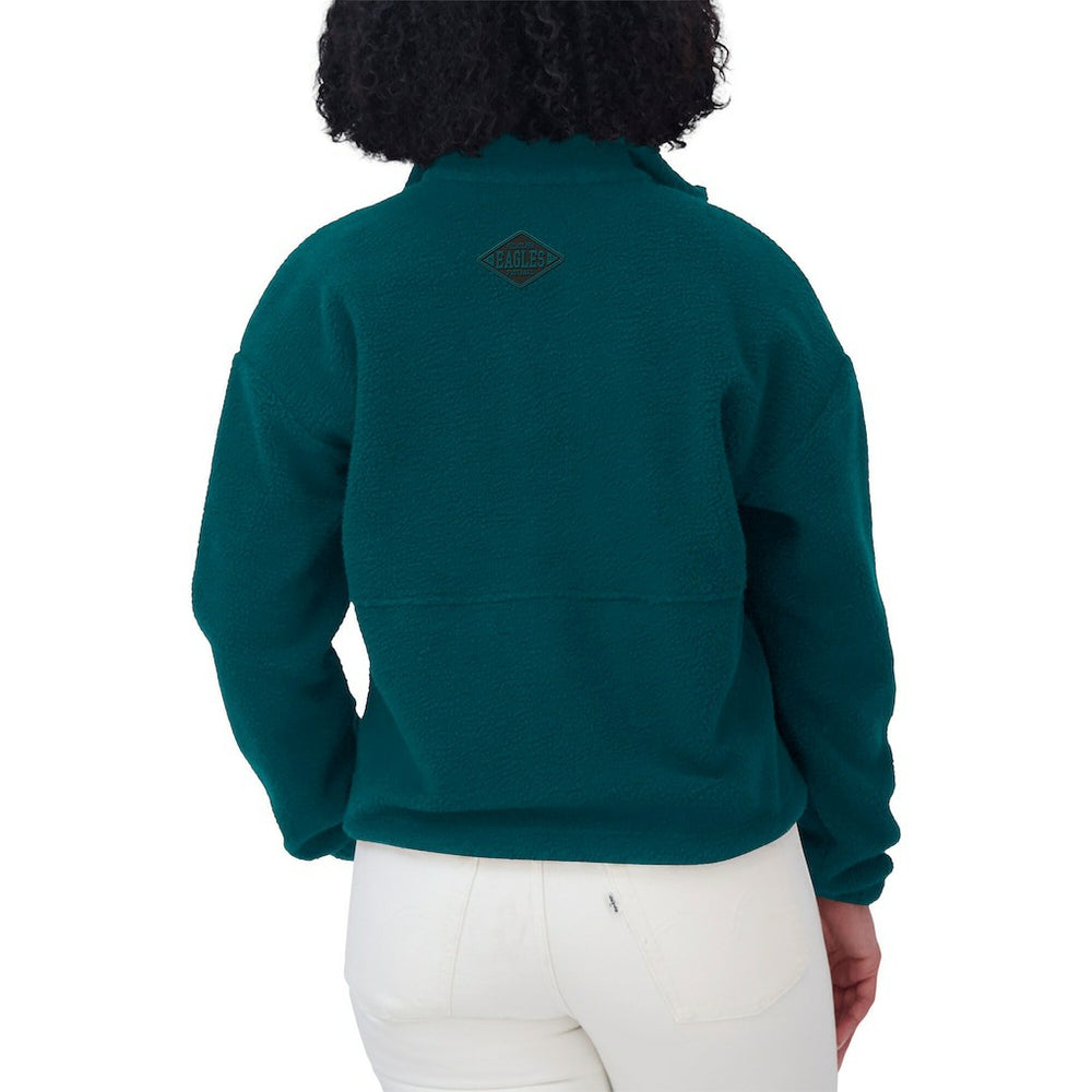 Philadelphia Eagles WEAR by Erin Andrews Women's Polar Fleece Half-Zip Jacket Midnight Green | NFL