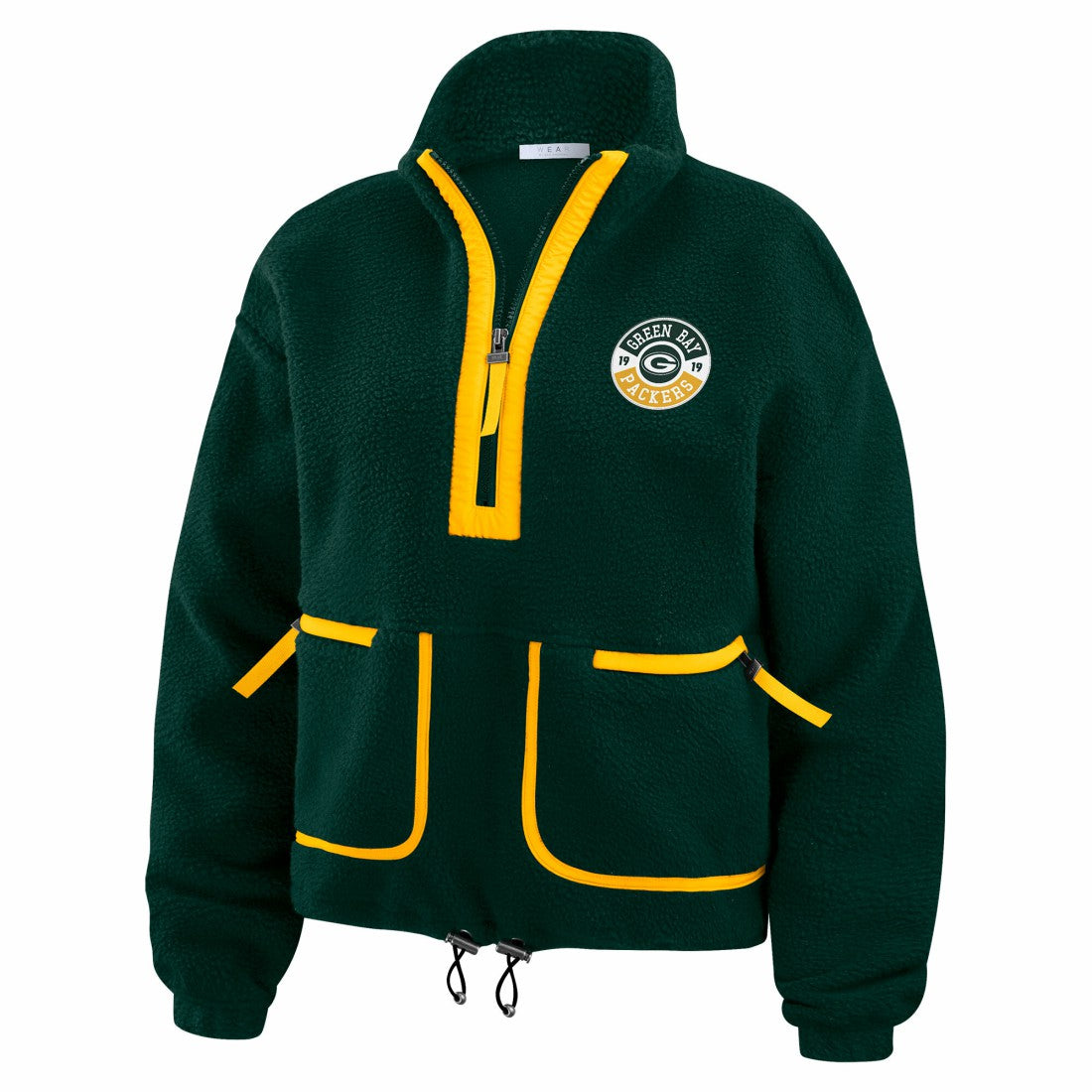 Green Bay Packers WEAR by Erin Andrews Women's Polar Fleece Half-Zip Jacket Green | NFL