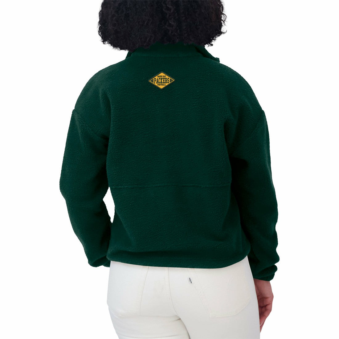 Green Bay Packers WEAR by Erin Andrews Women's Polar Fleece Half-Zip Jacket Green | NFL