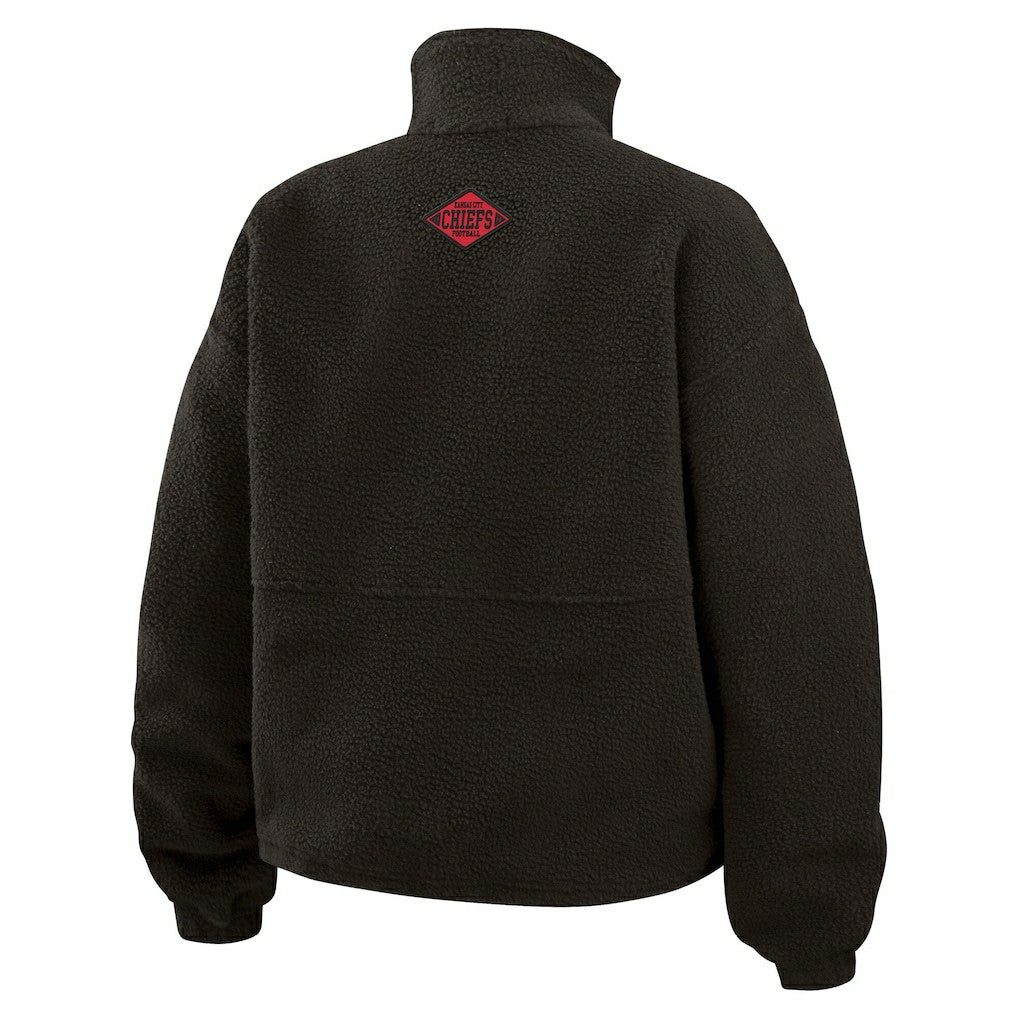 Kansas City Chiefs WEAR by Erin Andrews Women's Polar Fleece Half-Zip Jacket Black | NFL