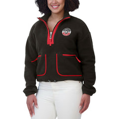 Kansas City Chiefs WEAR by Erin Andrews Women's Polar Fleece Half-Zip Jacket Black | NFL