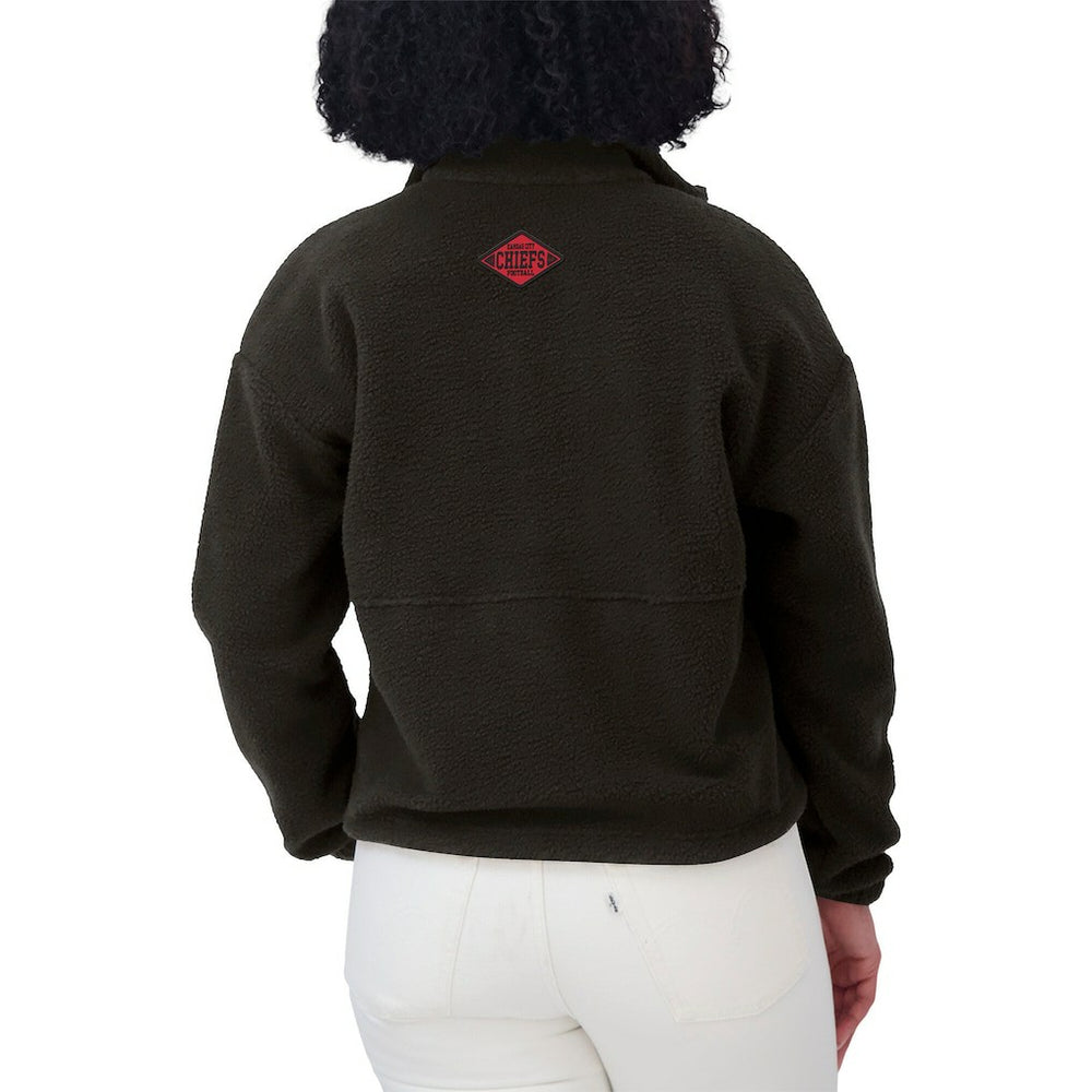 Kansas City Chiefs WEAR by Erin Andrews Women's Polar Fleece Half-Zip Jacket Black | NFL