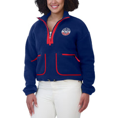New York Giants WEAR by Erin Andrews Women's Polar Fleece Half-Zip Jacket Royal | NFL