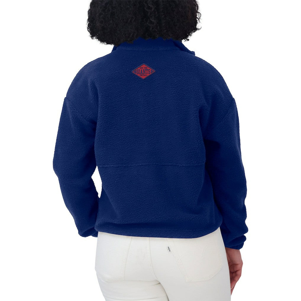 New York Giants WEAR by Erin Andrews Women's Polar Fleece Half-Zip Jacket Royal | NFL