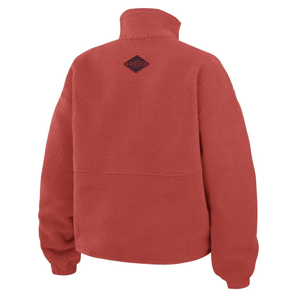 San Francisco 49ers WEAR by Erin Andrews Women's Polar Fleece Half-Zip Jacket Scarlet | NFL