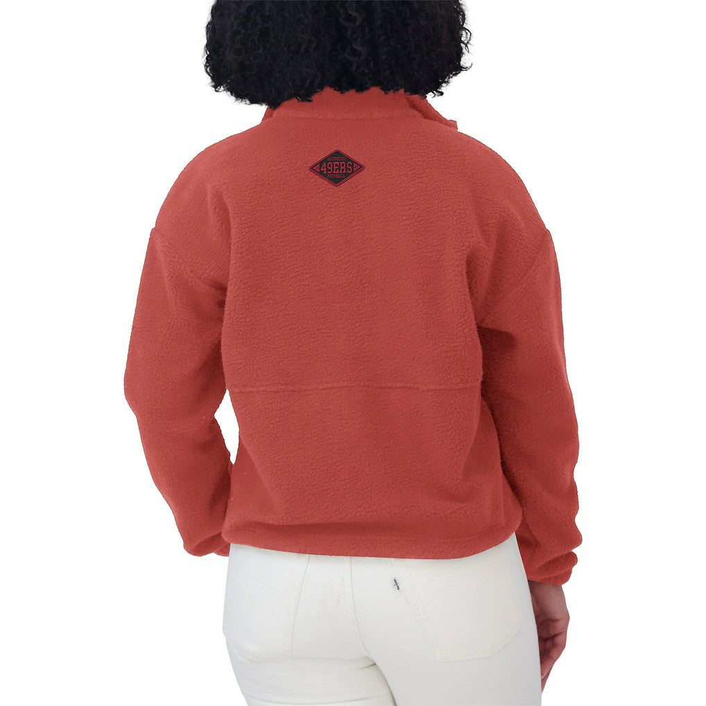 San Francisco 49ers WEAR by Erin Andrews Women's Polar Fleece Half-Zip Jacket Scarlet | NFL
