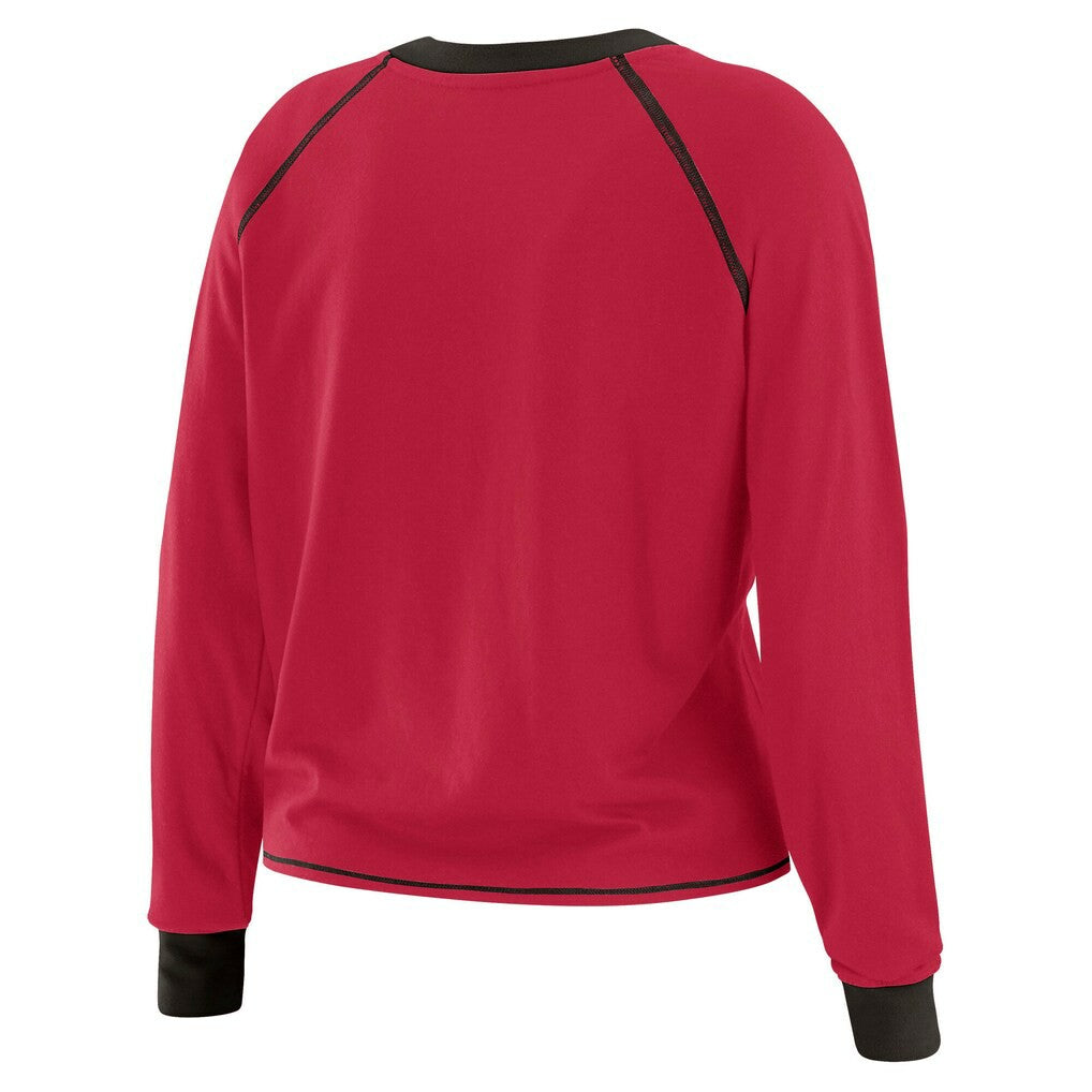 Arizona Cardinals WEAR by Erin Andrews Women's Tie-Front Long Sleeve Top Cardinal/Black | NFL