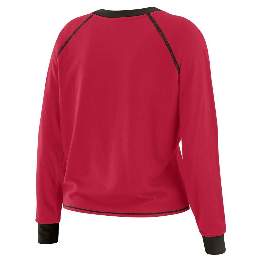 Arizona Cardinals WEAR by Erin Andrews Women's Tie-Front Long Sleeve Top Cardinal/Black | NFL