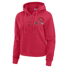 Arizona Cardinals WEAR by Erin Andrews Women's Waffle Hoodie Pullover Top Cardinal | NFL