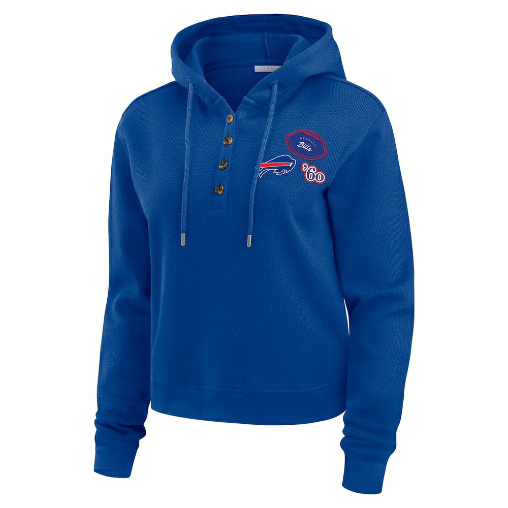 Buffalo Bills WEAR by Erin Andrews Women's Waffle Hoodie Pullover Top Royal | NFL