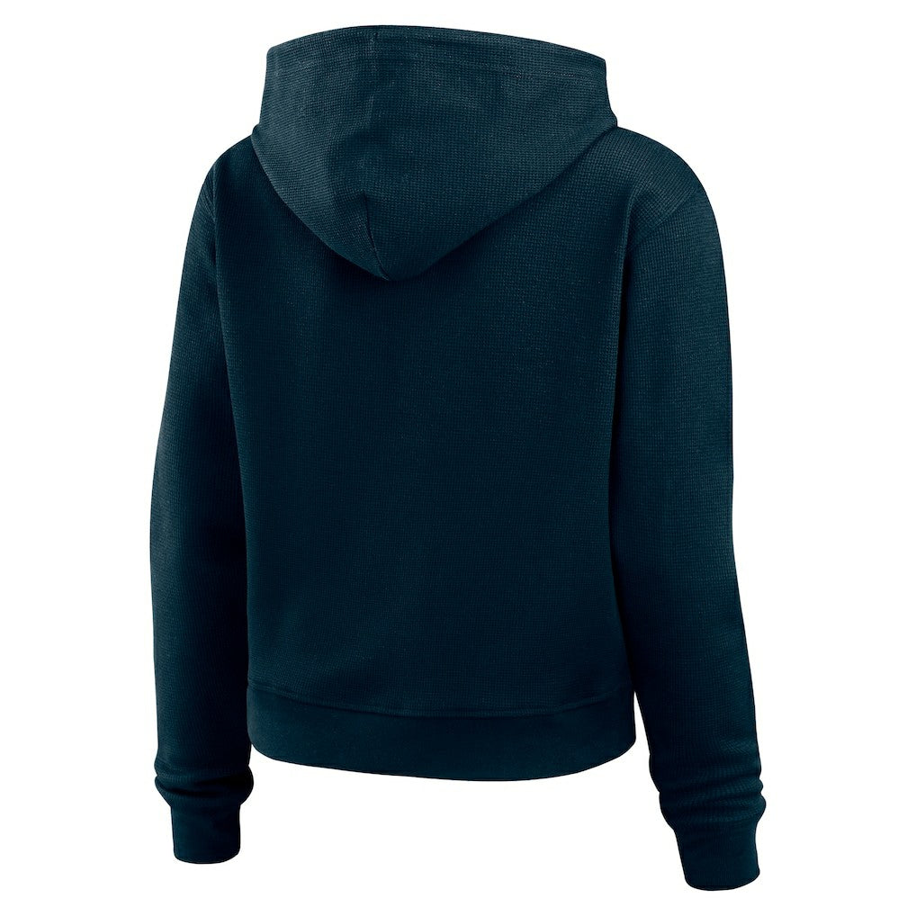 Chicago Bears WEAR by Erin Andrews Women's Waffle Hoodie Pullover Top Navy | NFL