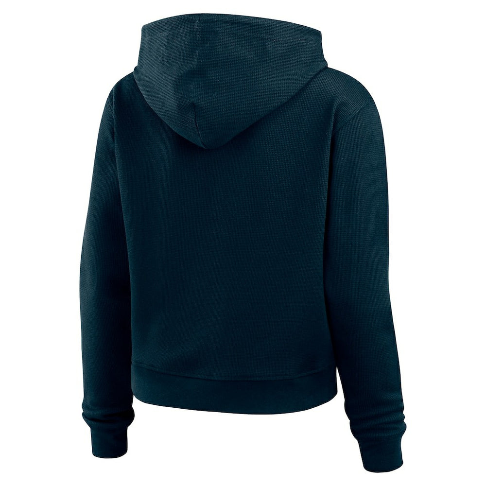Chicago Bears WEAR by Erin Andrews Women's Waffle Hoodie Pullover Top Navy | NFL