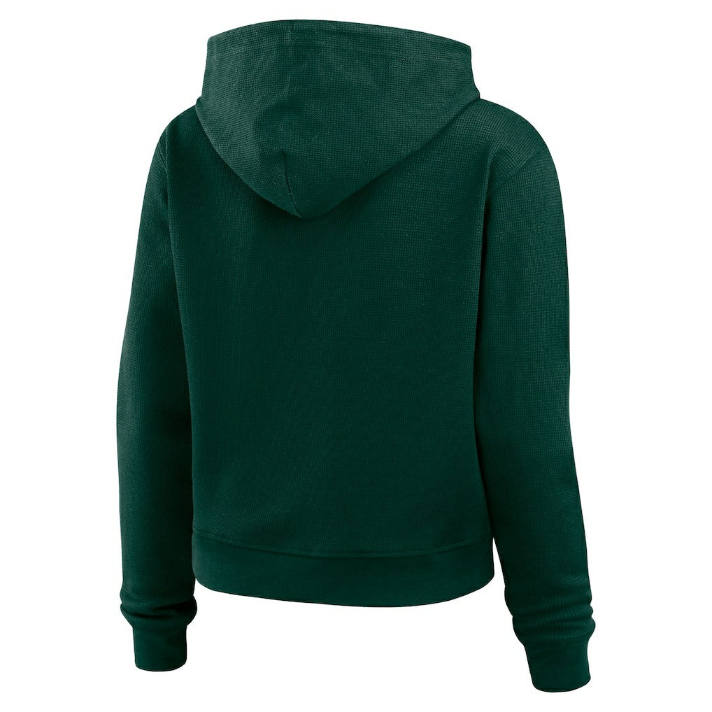 Green Bay Packers WEAR by Erin Andrews Women's Waffle Hoodie Pullover Top Green | NFL