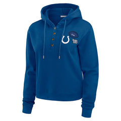 Indianapolis Colts WEAR by Erin Andrews Women's Waffle Hoodie Pullover Top Blue | NFL