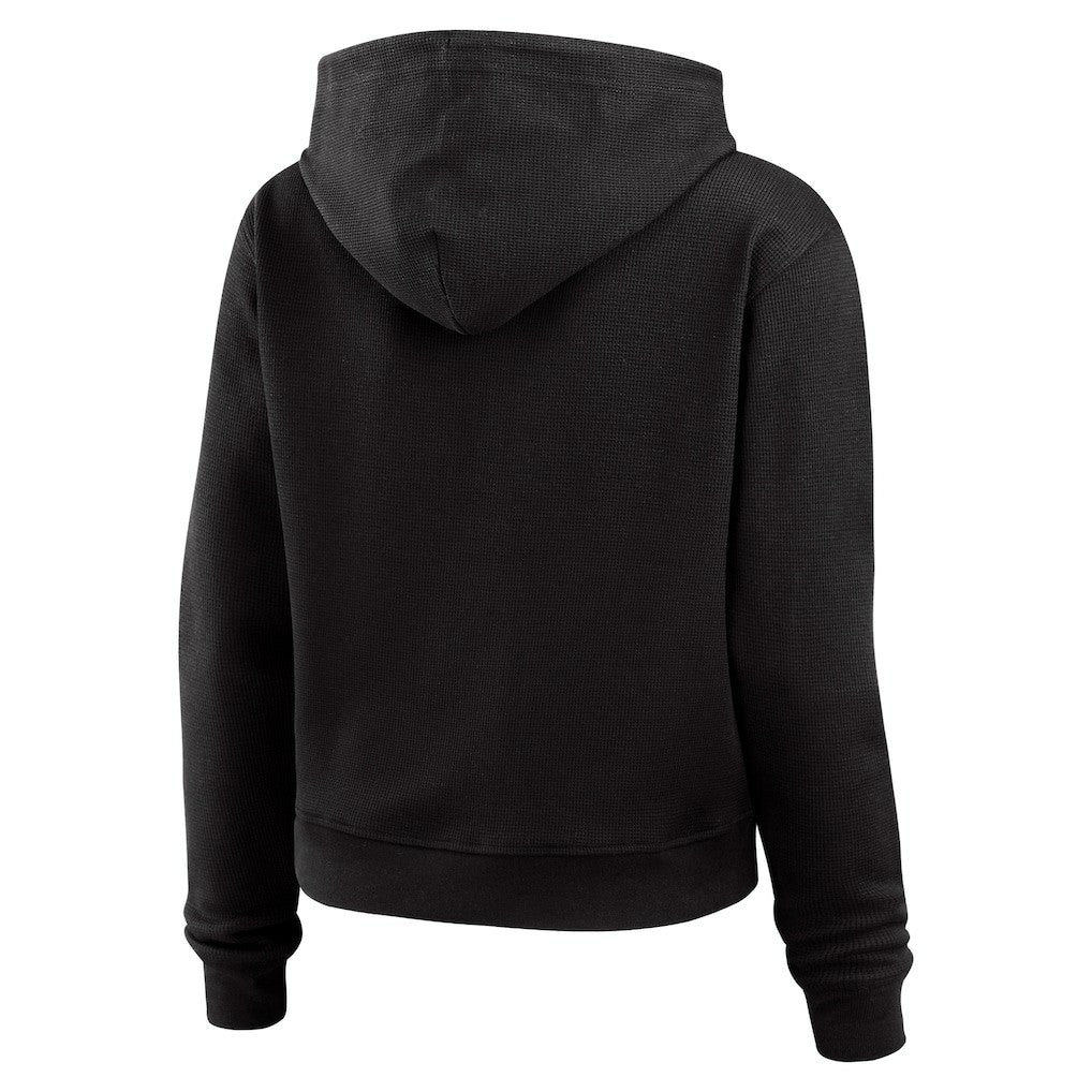 Jacksonville Jaguars WEAR by Erin Andrews Women's Waffle Hoodie Pullover Top Black | NFL