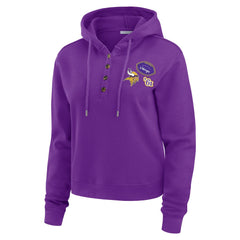 Minnesota Vikings WEAR by Erin Andrews Women's Waffle Hoodie Pullover Top Purple | NFL