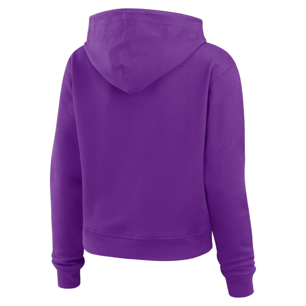 Minnesota Vikings WEAR by Erin Andrews Women's Waffle Hoodie Pullover Top Purple | NFL