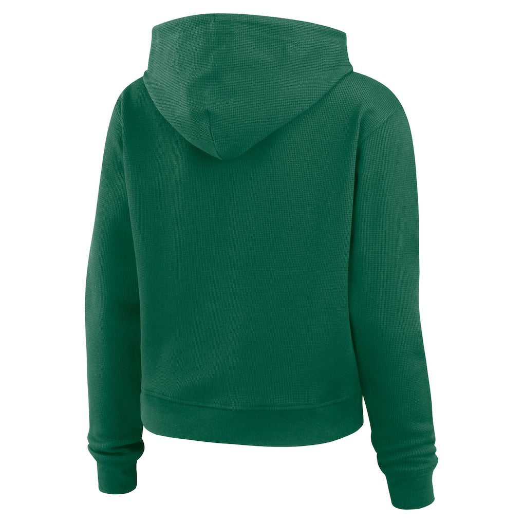 New York Jets WEAR by Erin Andrews Women's Waffle Hoodie Pullover Top Green | NFL