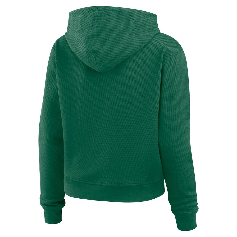 New York Jets WEAR by Erin Andrews Women's Waffle Hoodie Pullover Top Green | NFL