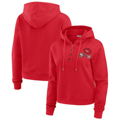 San Francisco 49ers WEAR by Erin Andrews Women's Waffle Hoodie Pullover Top Scarlet | NFL