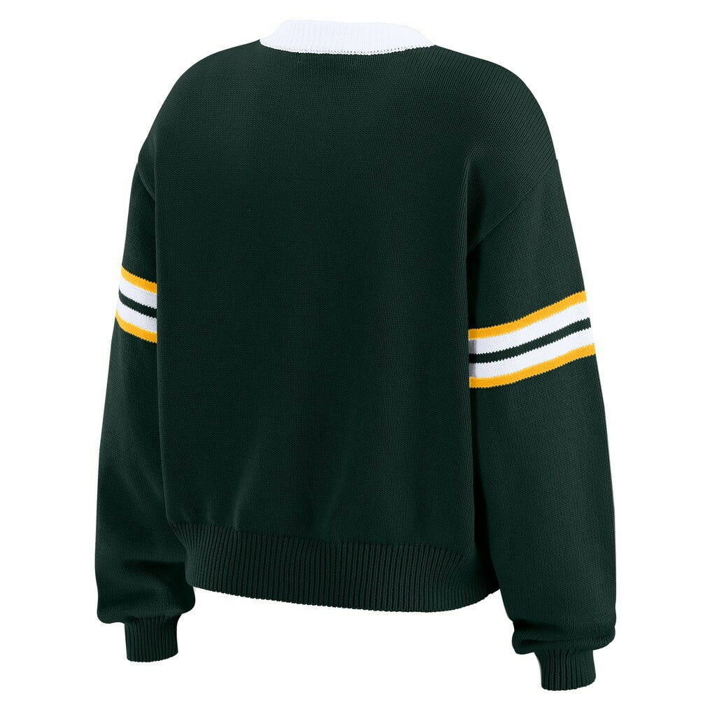 Green Bay Packers WEAR by Erin Andrews Women's Lace-Up Pullover Sweatshirt Green | NFL