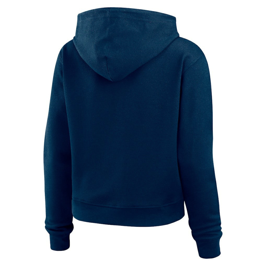 Dallas Cowboys WEAR by Erin Andrews Women's Waffle Hoodie Pullover Top Navy | NFL