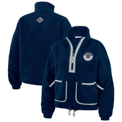 Dallas Cowboys WEAR by Erin Andrews Women's Polar Fleece Half-Zip Jacket Navy | NFL