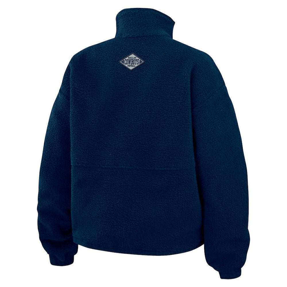 Dallas Cowboys WEAR by Erin Andrews Women's Polar Fleece Half-Zip Jacket Navy | NFL