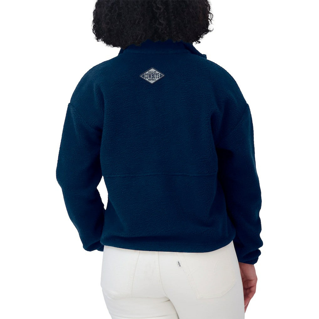 Dallas Cowboys WEAR by Erin Andrews Women's Polar Fleece Half-Zip Jacket Navy | NFL