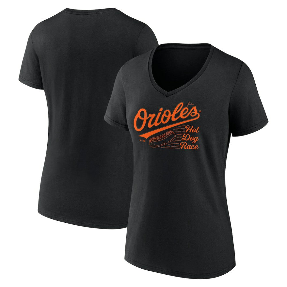 Baltimore Orioles Fanatics Women's Hot Dog Race V-Neck T-Shirt - MLB