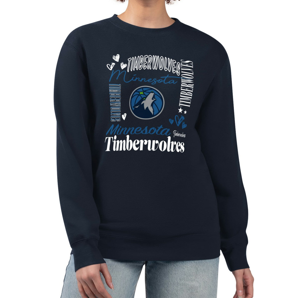 Minnesota Timberwolves G-III 4Her by Carl Banks Women's Collage Team Graphic Fleece Pullover Sweatshirt Navy - NBA