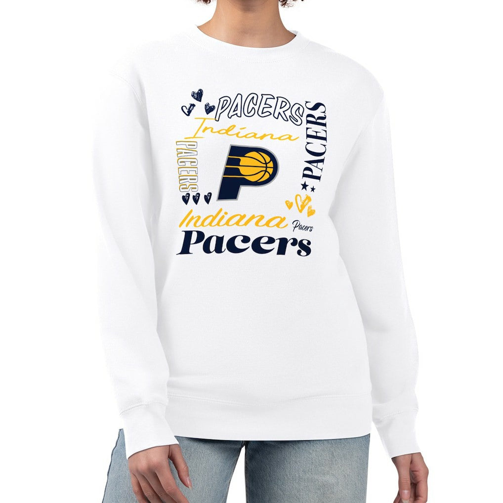 Indiana Pacers G-III 4Her by Carl Banks Women's Collage Team Graphic Fleece Pullover Sweatshirt White - NBA