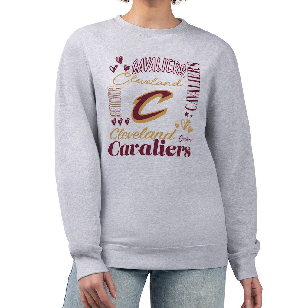 Cleveland Cavaliers G-III 4Her by Carl Banks Women's Collage Team Graphic Fleece Pullover Sweatshirt Heather Gray - NBA
