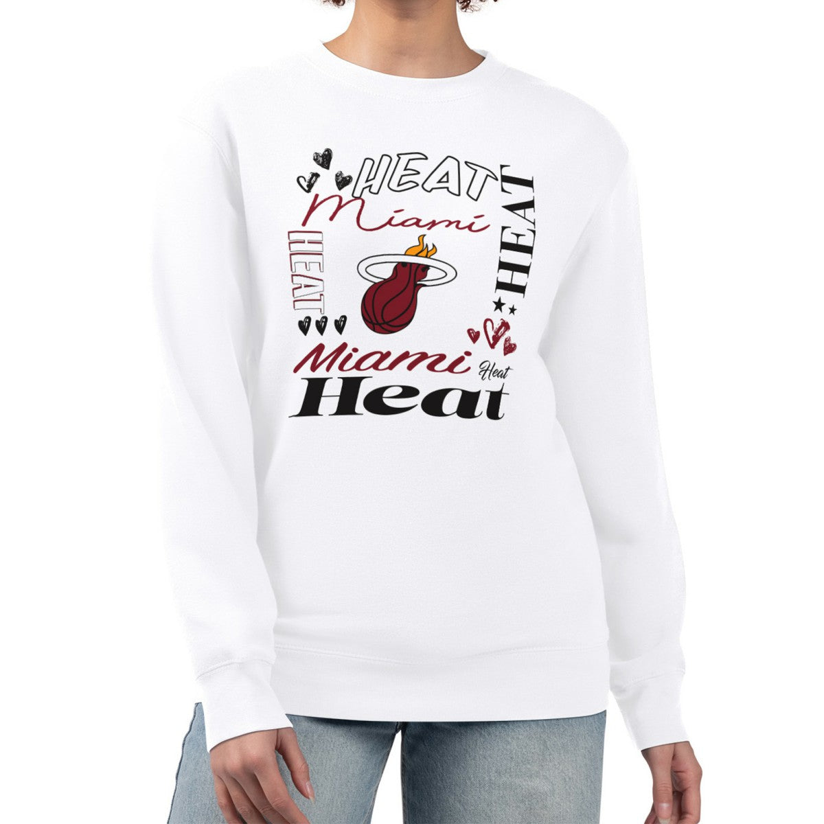 Miami Heat G-III 4Her by Carl Banks Women's Collage Team Graphic Fleece Pullover Sweatshirt White - NBA