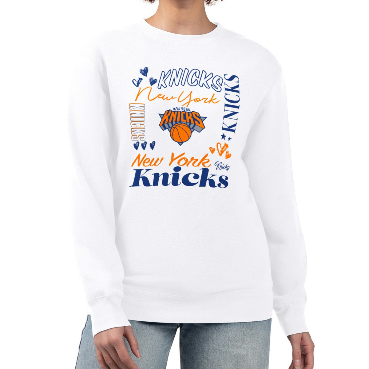 New York Knicks G-III 4Her by Carl Banks Women's Collage Team Graphic Fleece Pullover Sweatshirt White - NBA