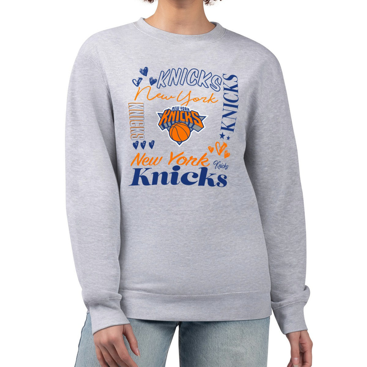 New York Knicks G-III 4Her by Carl Banks Women's Collage Team Graphic Fleece Pullover Sweatshirt Heather Gray - NBA