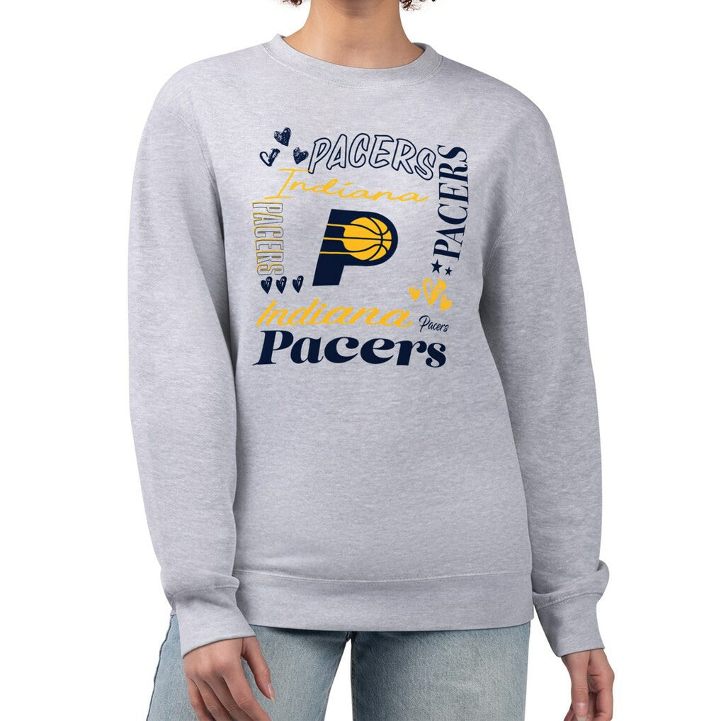 Indiana Pacers G-III 4Her by Carl Banks Women's Collage Team Graphic Fleece Pullover Sweatshirt Heather Gray - NBA
