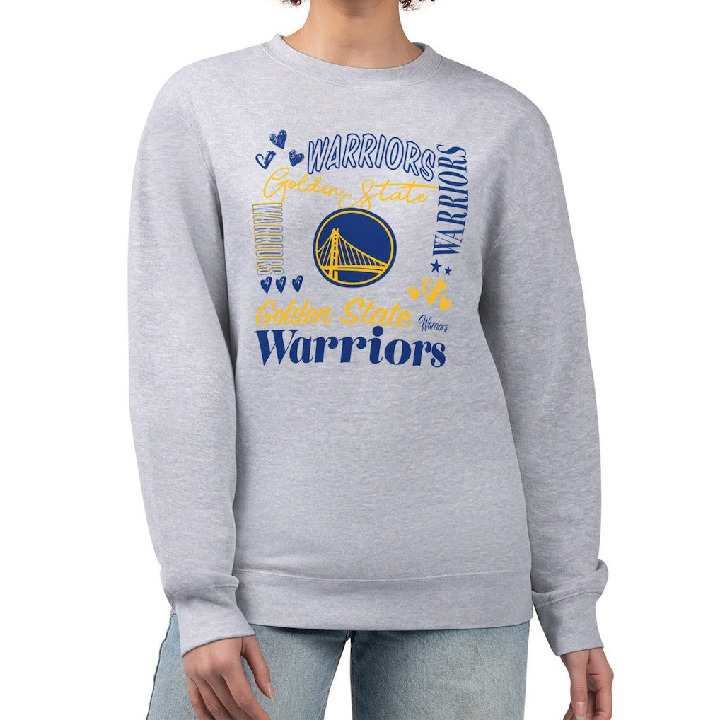 Golden State Warriors G-III 4Her by Carl Banks Women's Collage Team Graphic Fleece Pullover Sweatshirt Heather Gray - NBA