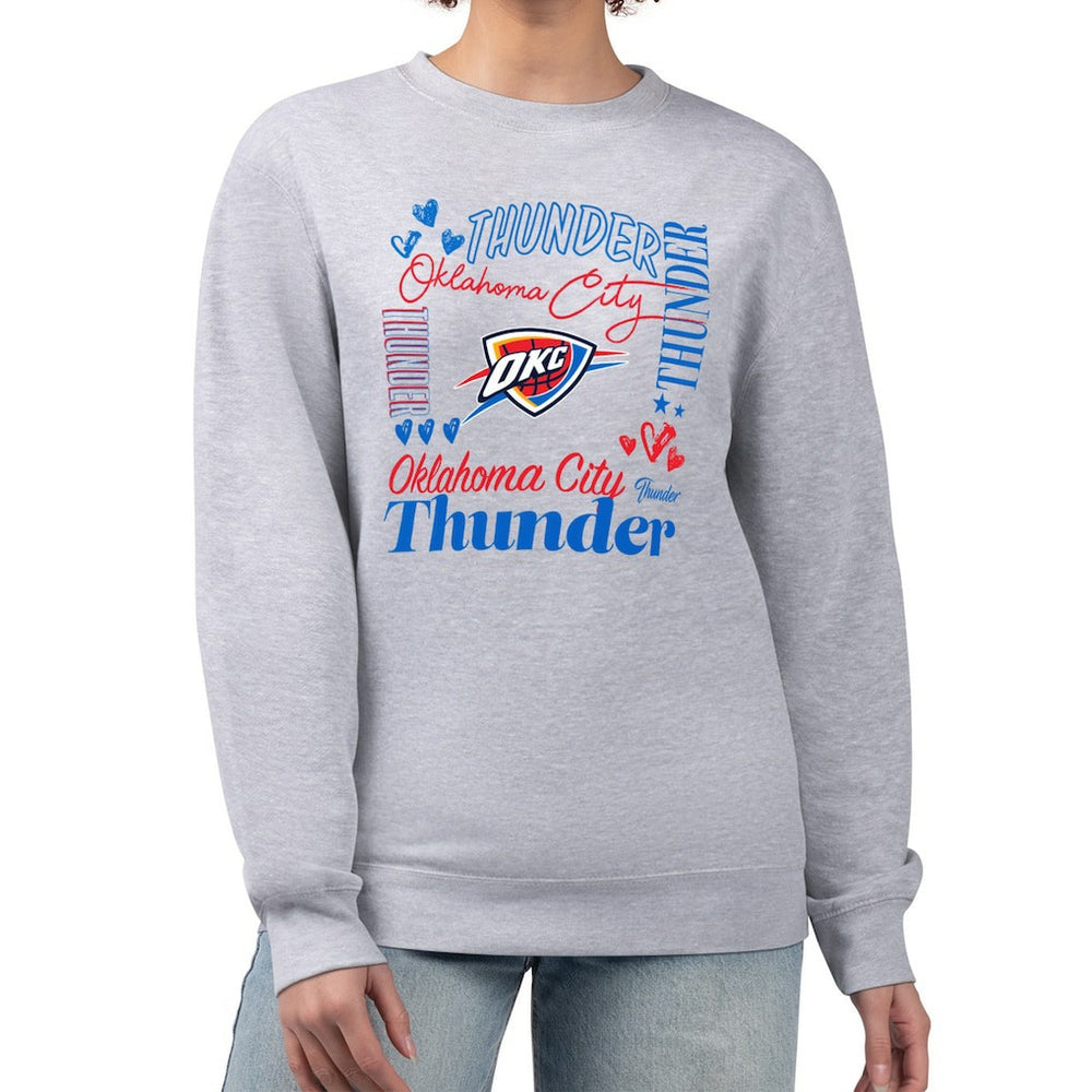 Oklahoma City Thunder G-III 4Her by Carl Banks Women's Collage Team Graphic Fleece Pullover Sweatshirt Heather Gray - NBA
