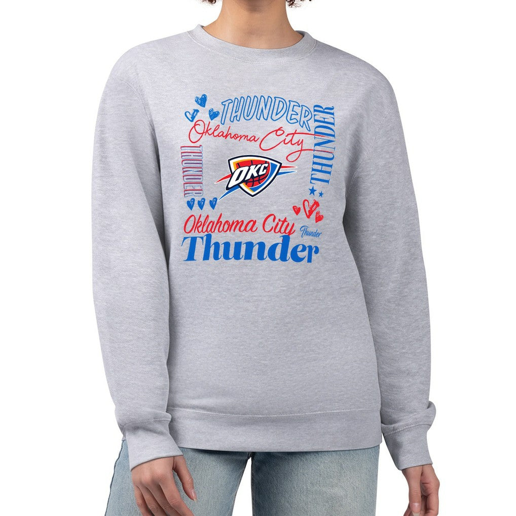 Oklahoma City Thunder G-III 4Her by Carl Banks Women's Collage Team Graphic Fleece Pullover Sweatshirt Heather Gray - NBA