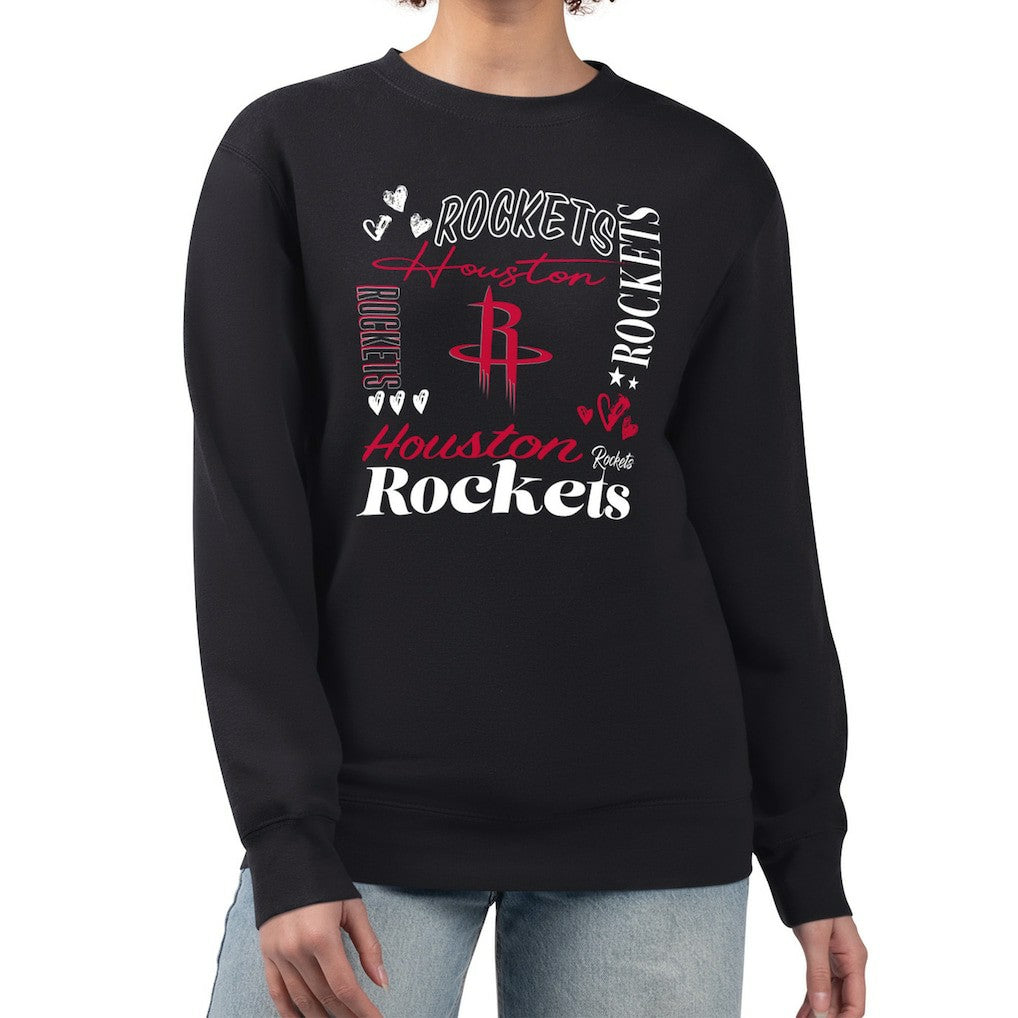 Houston Rockets G-III 4Her by Carl Banks Women's Collage Team Graphic Fleece Pullover Sweatshirt Black - NBA