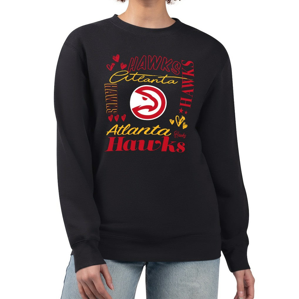 Atlanta Hawks G-III 4Her by Carl Banks Women's Collage Team Name Fleece Pullover Sweatshirt Black - NBA